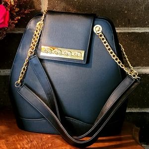 Vintage black bag golden elephant